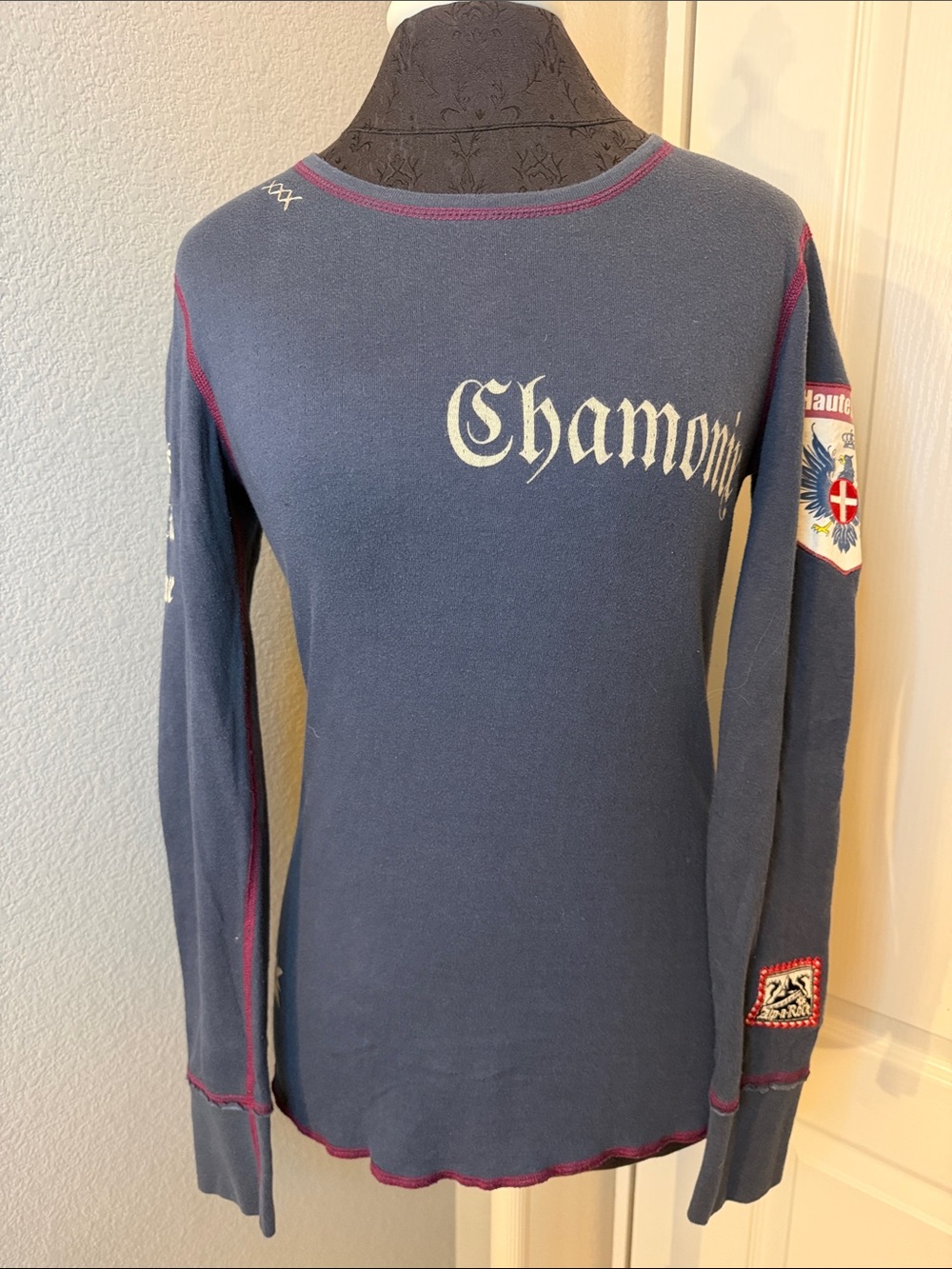 Alp N Rock Navy Long-Sleeve 'Chamonix' Tee Mont Blanc Size 3